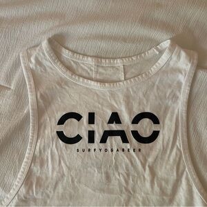 Surf Yoga Beer Ciao Cropped Tank Top